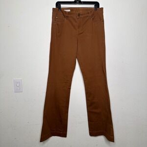 Kut from the Kloth Maggy Flare Pants Tobacco Brown Stretch Size 12 Western Boho